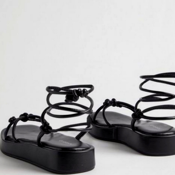 Tie Ankle Strap Flatform Sandal - Picture 2 of 8
